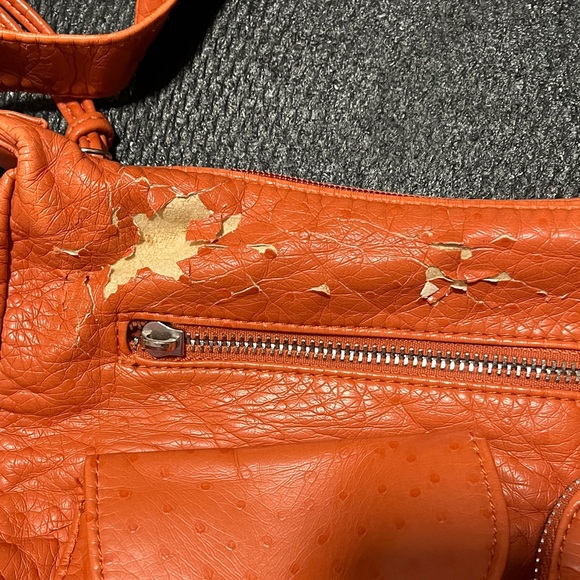 Orange Leather Shoulder Bag - Picture 2 of 3